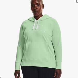 Under Armour Sweatshirt NWT UA Plus Size Green Pullover Hoodie Womens Size 1X